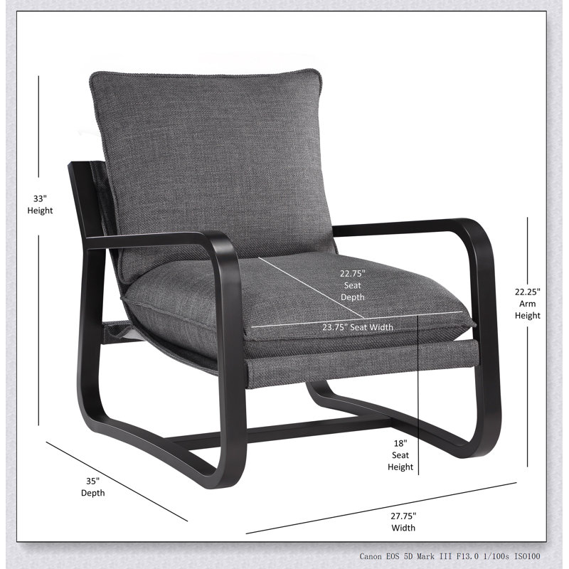 Chaise Sling Blaire revêtue de tissu gris anthracite avec structure en métal, Polyester gris anthracite
