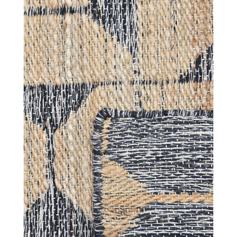 Geometric Area Rug in Light Brown/Black, Rectangle 3' x 5'