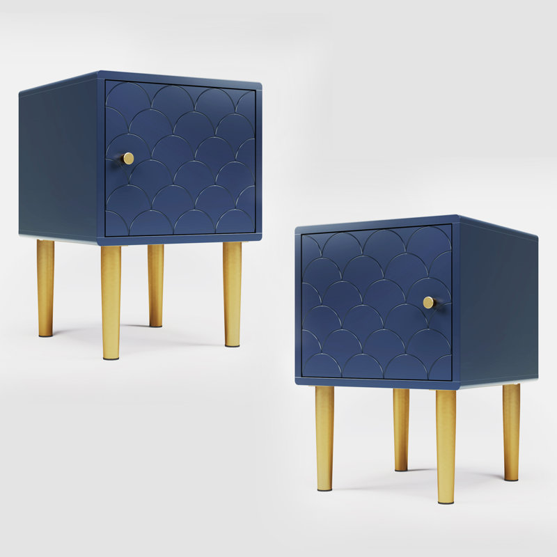 Iain 35cm W Metal Bedside Table