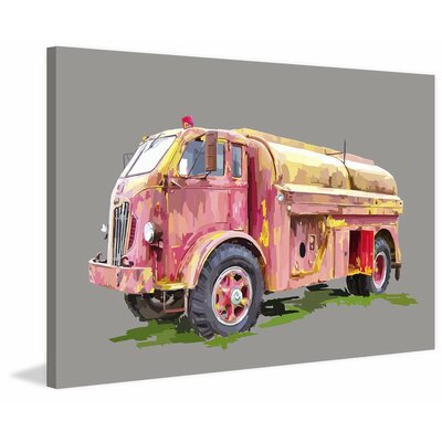 Painterly Firetruck"" Painting Print on Wrapped Canvas -  Marmont Hill, MH-WAG-910-C-24