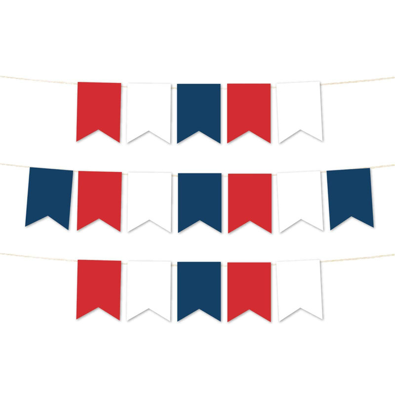 Bannière Koyal Wholesale, rouge, blanc, bleu marine, 24 pièces, 12 pi, élection de la fête des anciens