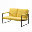 Pour le salon et la chambre à coucher, fauteuil d'appoint moderne 2 places, structure entièrement en métal, finition jaune