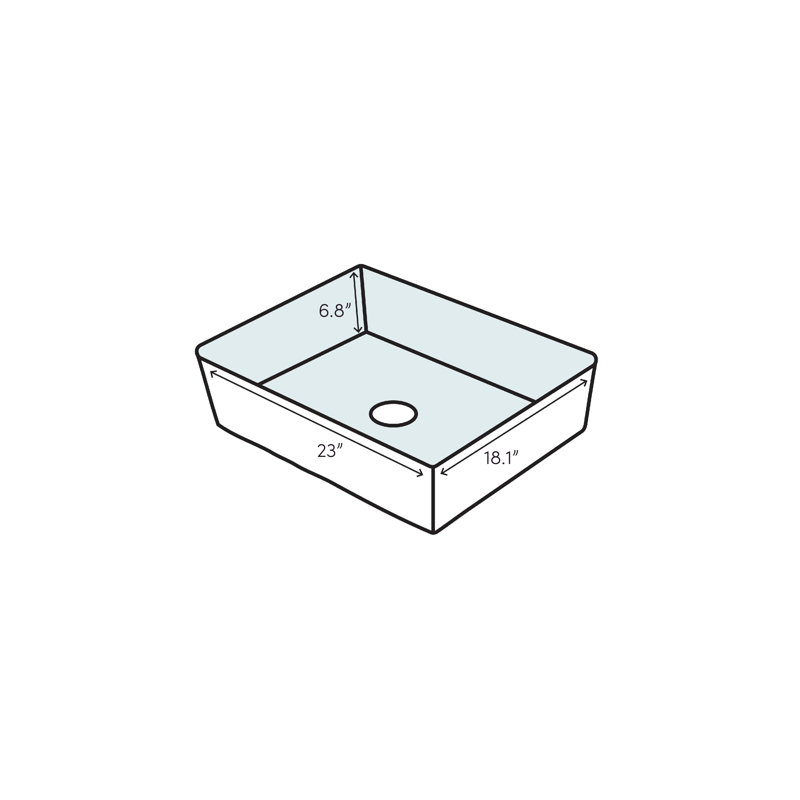 Cantrio ST-2318 23 inch SolidTech Matte White Solid Surface Semi-Recessed Bathroom Sink