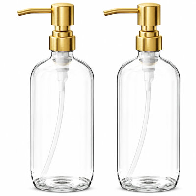 16 oz Clear Glass Soap Dispenser