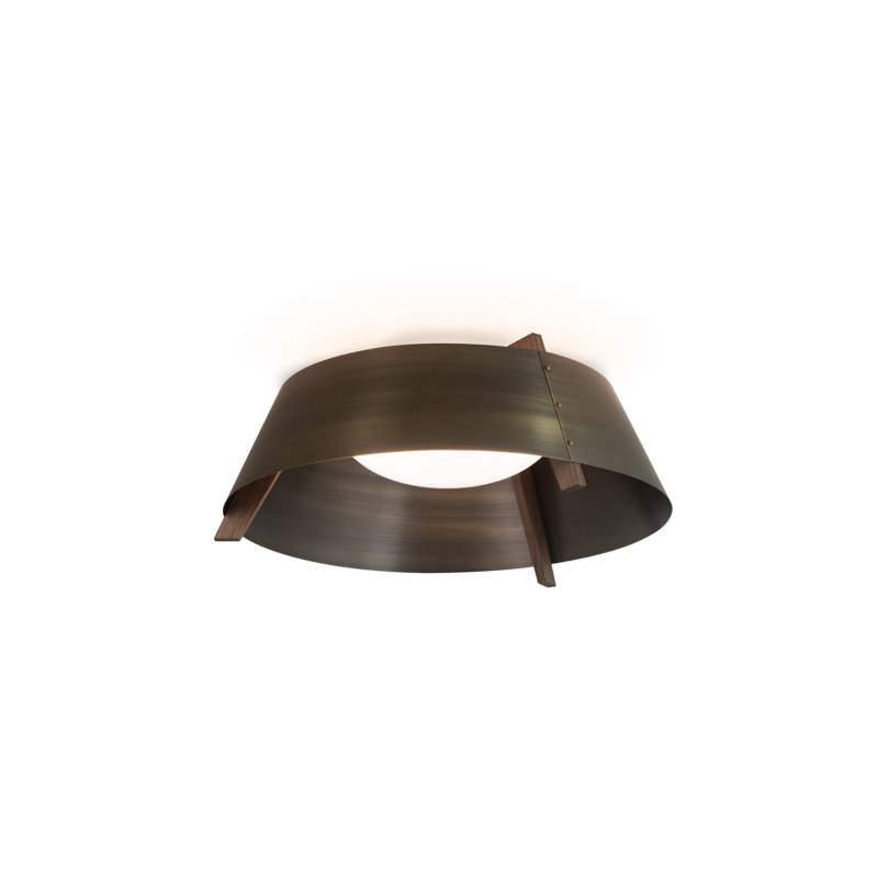 Casia 1 - Light LED Flush Mount, Walnut, Distressed Brass, 3500 K