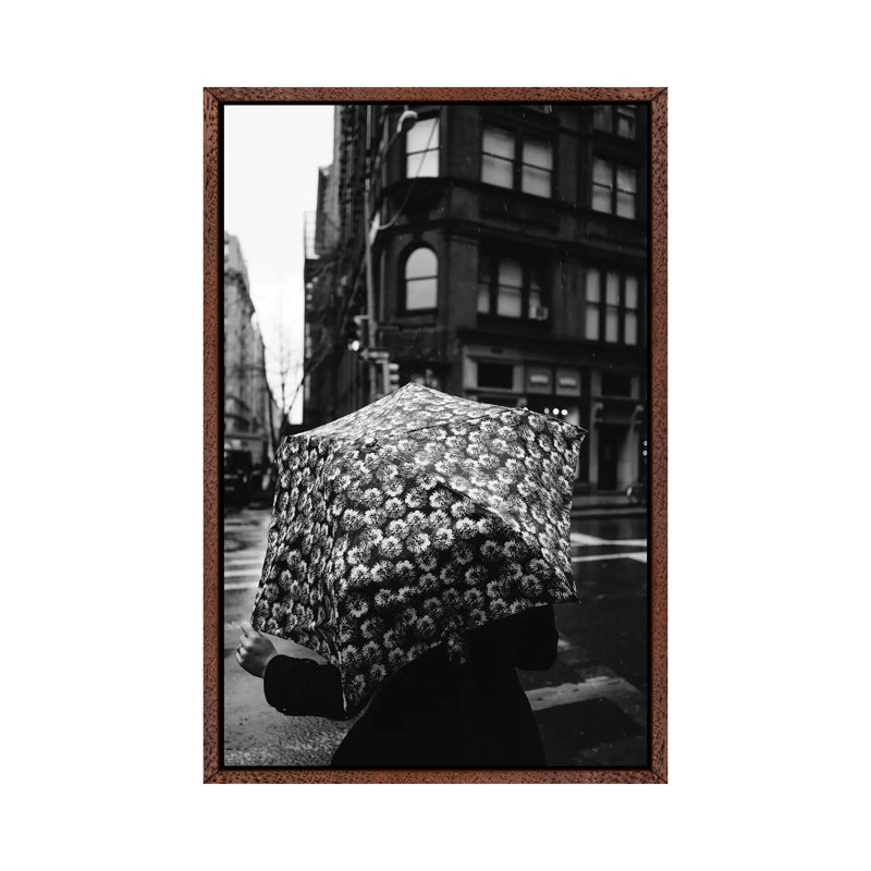 Rainy New York VI by Bethany Young - Print on Canvas, Classic Brown Wood Framed, 101.6cm H x 66.04cm W x 3.81cm D