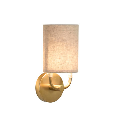 Shorelight Satin Brass Rattan Wall Sconce - 5.75 In. D X 12.5 In. H