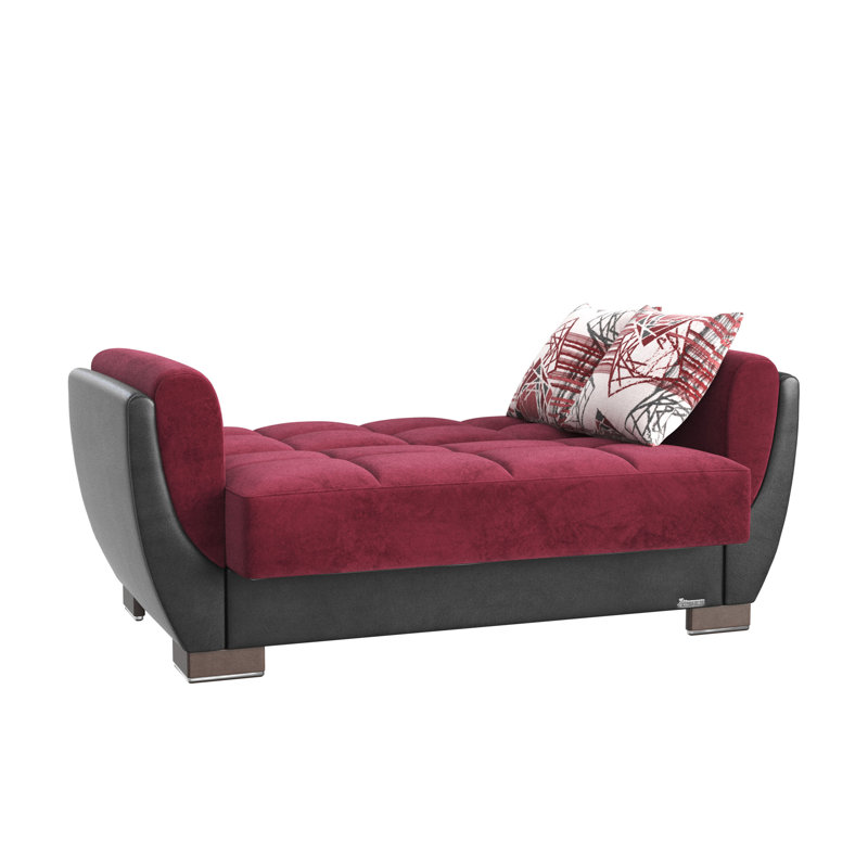 Causeuse convertible avec rangement Primenest Nimbusflow, Bourgogne