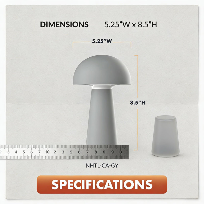 Capri Cordless Rechargeable Table Lamp With USB-C Charging, Dimmable Warm White Light, IP44 Water Resistant For Indoor And Outdoor Use, Portable Desk Lamp For Living Room, Bedroom, Office