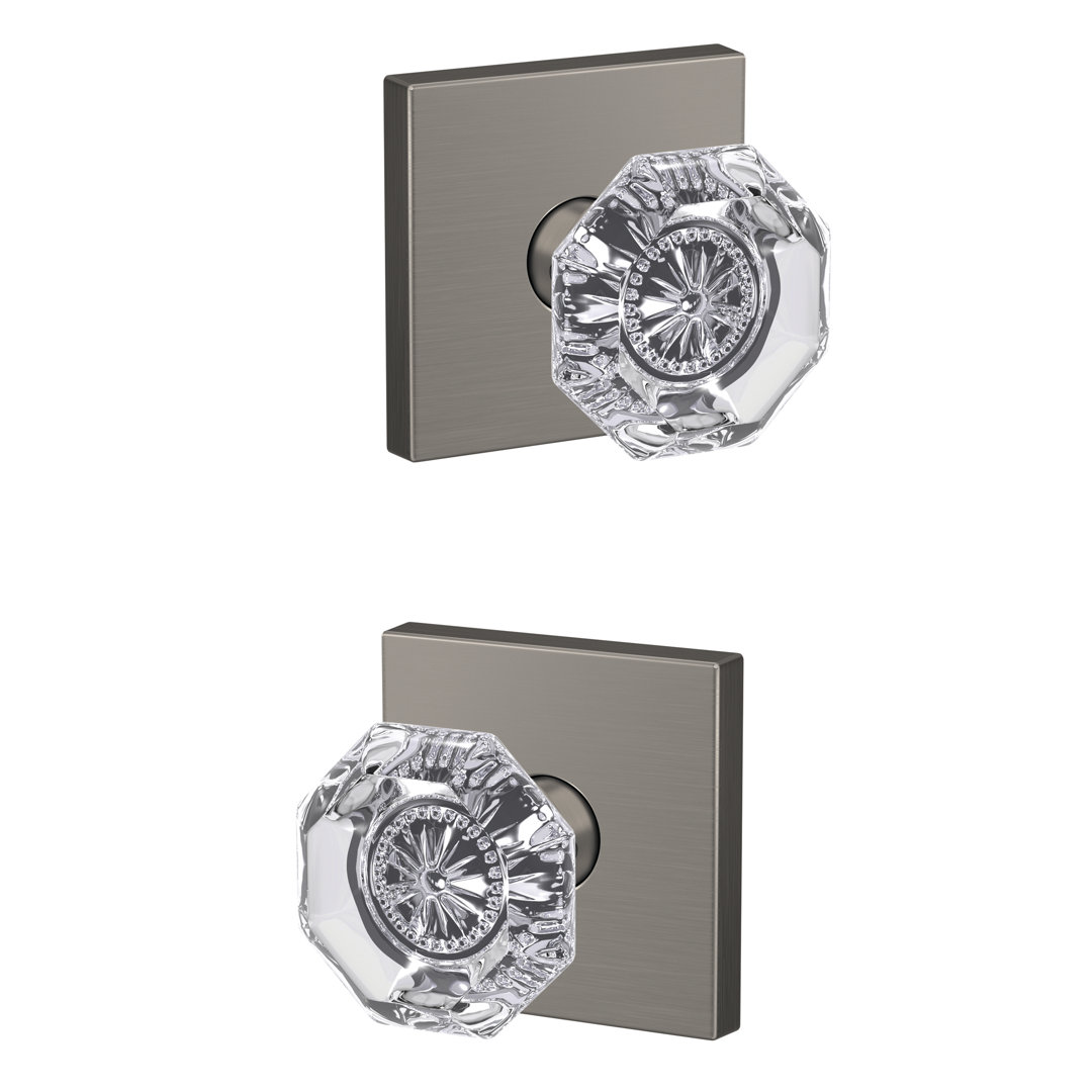 Alexandria Hall-Closet and Bed-Bath Glass Knob with Collins Trim Schlage