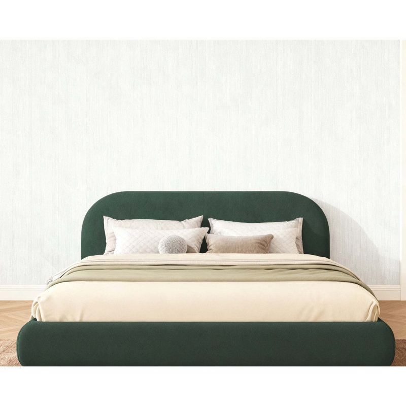 Lit moelleux en velours vert foncé: texture luxueuse légère, ajoutant une atmosphère haut de gamme à la chambre à coucher, grand lit