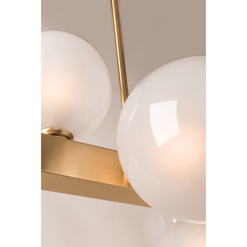 Mini Hinsdale 12 - Light Chandelier, Aged Brass