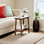 Engineered Stone Slab End Table with Open Lower Shelf