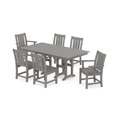 Oxford 7-Piece Farmhouse Dining Set -  POLYWOOD, PWS2067-1-GY