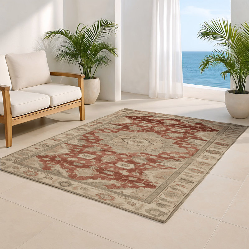 Tapis intérieur et extérieur brun Overdyed, Rectangulaire 8 pi x 10 pi