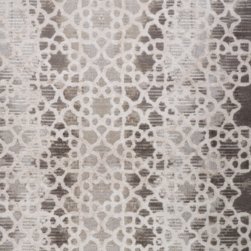 Tapis abstrait brun et beige 5 pi x 8 pi