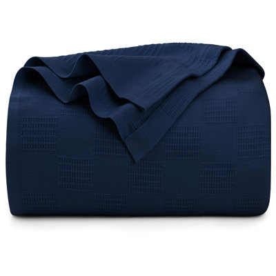 Couverture 100% coton Bedding [Taille grand - 90 x 90 pouces] Couverture thermique légère, douce et respirante 350 g / m² pour toutes les saisons