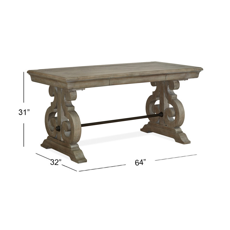Writing Desk With Bookcase, 2 Pieces: Desk, Bookcase