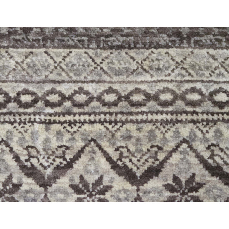 Tapis beige et brun noué à la main de haute qualité