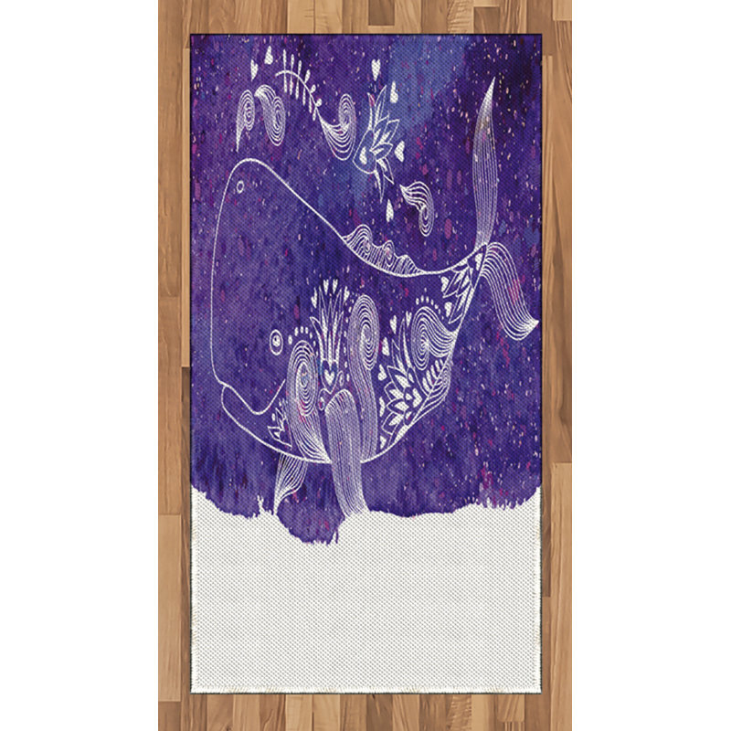 Tapis décoratif en polyuréthane à haute densité Whale, Rectangle 2 pi 7 po x 5 pi