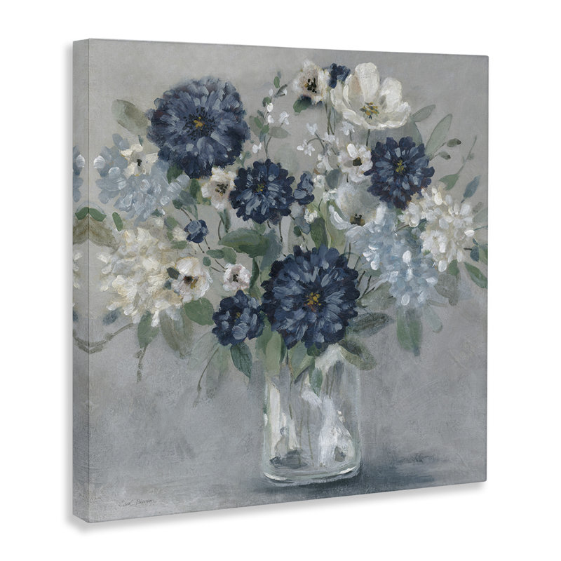 «Blue Mums Mixed Bouquet», conception par Carol Robinson, H 24 po x l 24 po