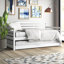 Lit de jour en bois Alexz avec lit gigogne escamotable, matelas non inclus