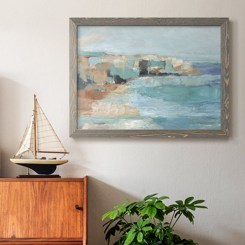 Turquoise Cliff Wall I, reproduction d'art sur toile, Gris, H 22 po x l 32 po x P 1,5 po