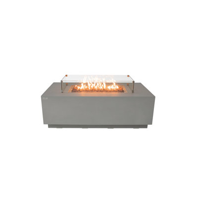 Sedona 66" Concrete Outdoor Fire Pit Table Bundle with Hideaway Propane Tank Holder Includes Wind Guard, Burner Pan Lid, and Cover