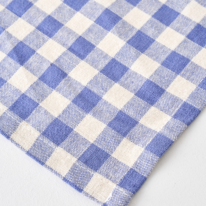 Napperon en coton Vichy Bleu Blanc, Bleu