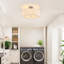 Plafonnier semi-encastré 3 lumières en lin moderne-42075041