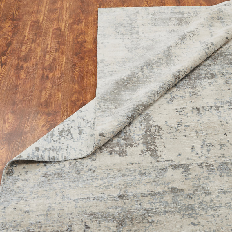 Abstract Area Rug in Gray, Rectangle 9'6" x 13'