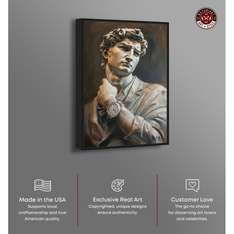 Classy Sculpture Black Framed Canvas Wall Art, 16" x 11"