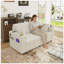 Canapé en chenille moderne avec charge USB, rangement et porte-gobelet pour les petits salons et appartements-129410315