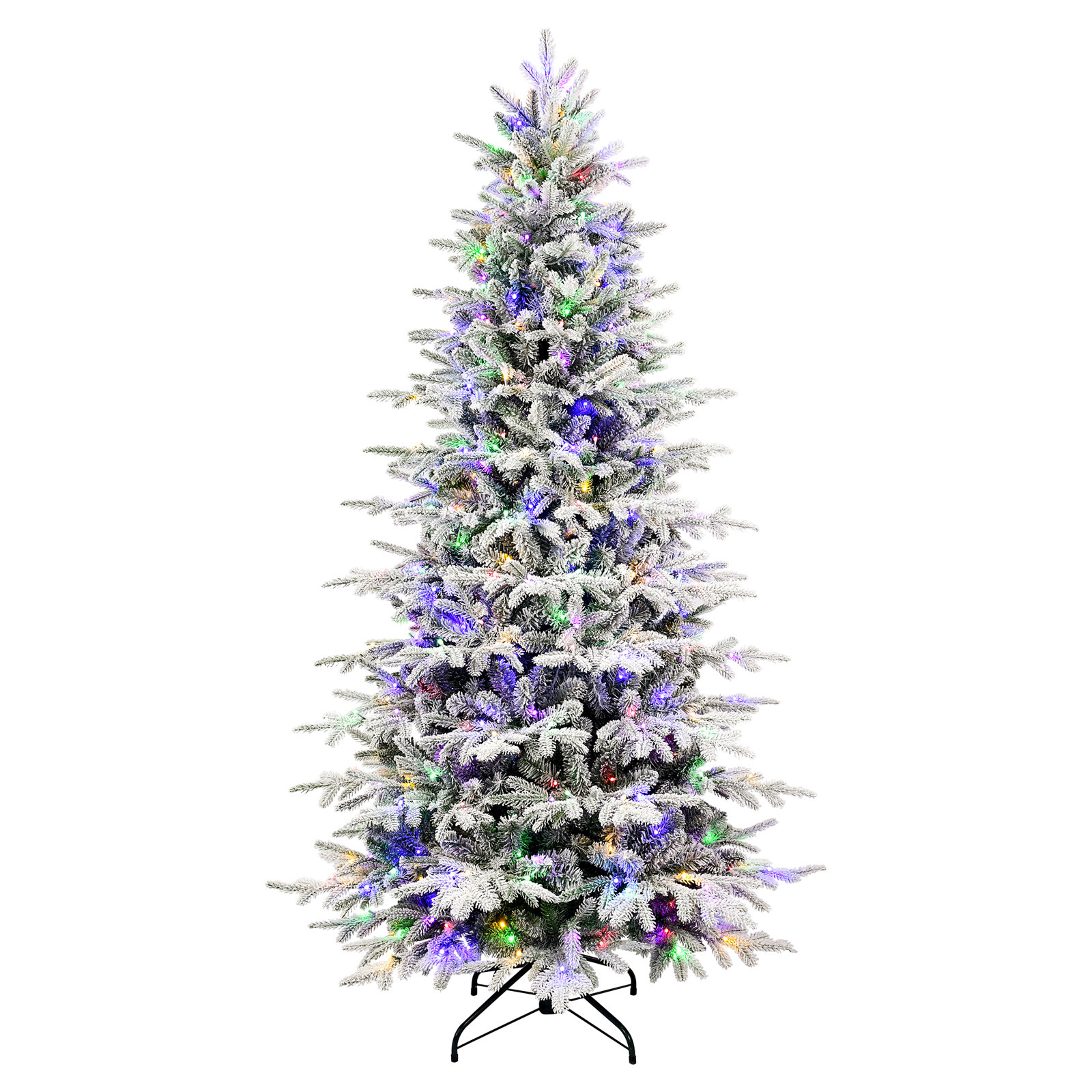 Cashmere Flocked 8' Pre-Lit Fir Christmas Tree, 5' H