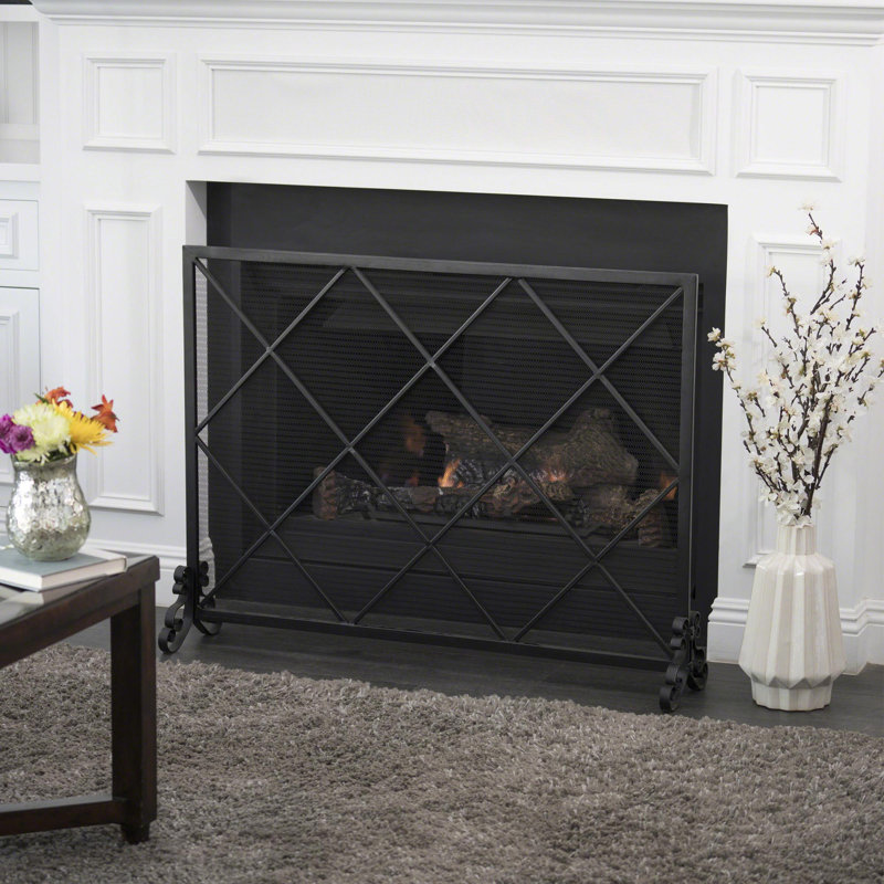 Tepper Iron Fireplace Screen, Black