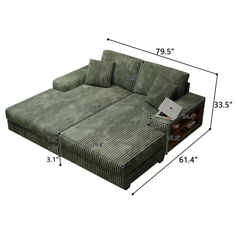 Canapé-lit 79,5 po, Vert