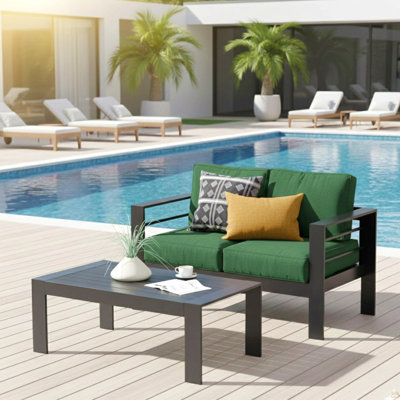 43" All-Weather Aluminum Patio Coffee Table