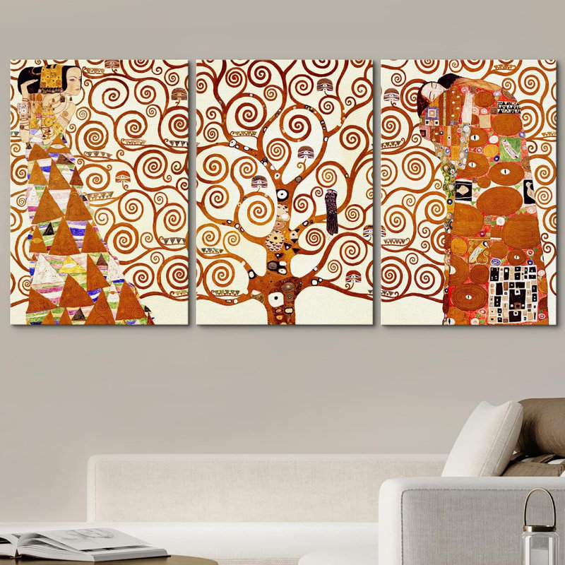 Arbre de vie 3 pièces, Toile tendue, H 24 po x l 16 po x P 1,5 po