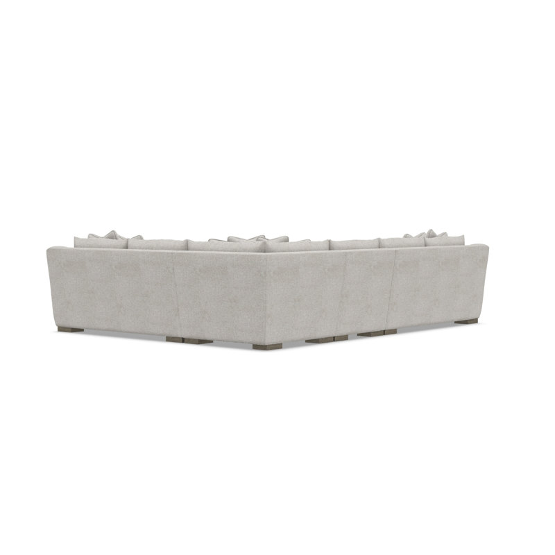 Gabi 5-Piece Fabric Sectional, Light Gray Polyester, 35" H x  140" W x 110" D, Right Hand Facing