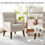 Fauteuil d'appoint rembourré en polyester à haut dossier avec ressorts à arc-802872376