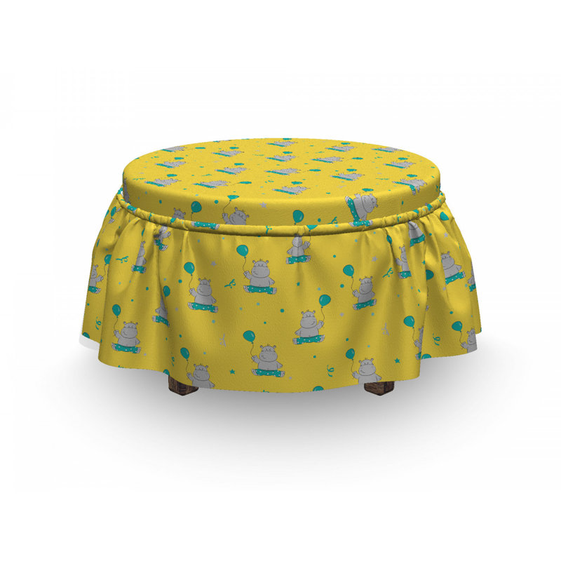 Housse pour repose-pieds little souriant hippopotame