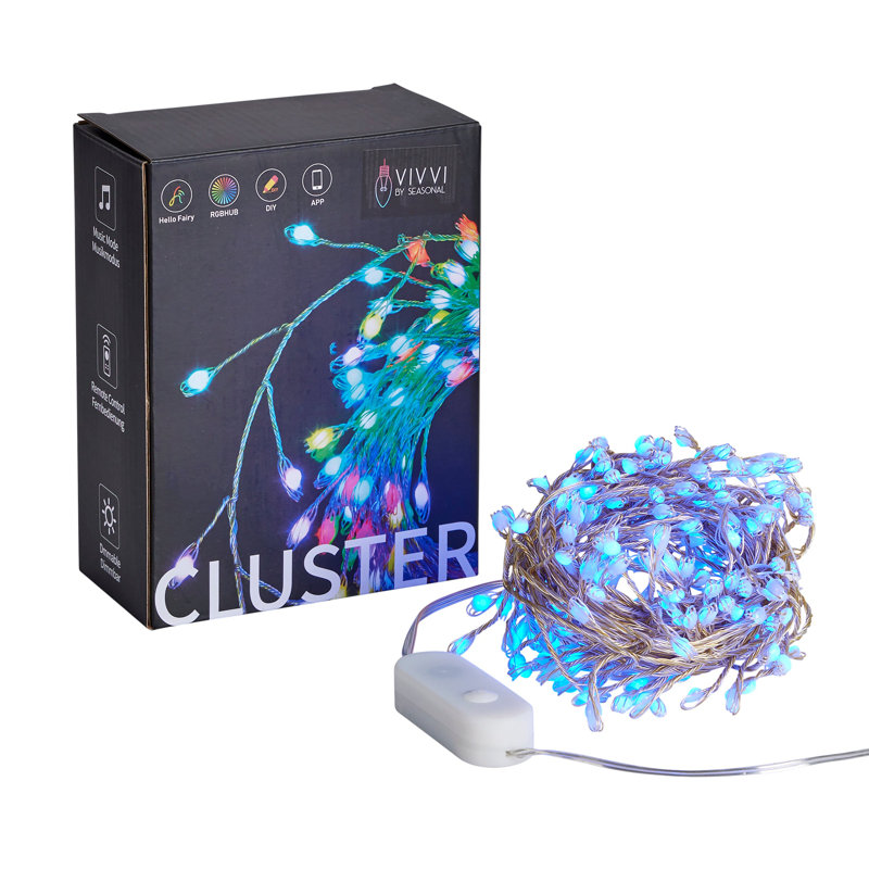 Vivvi App Based RGB Cluster Lights, 19.7' 200 LEDs