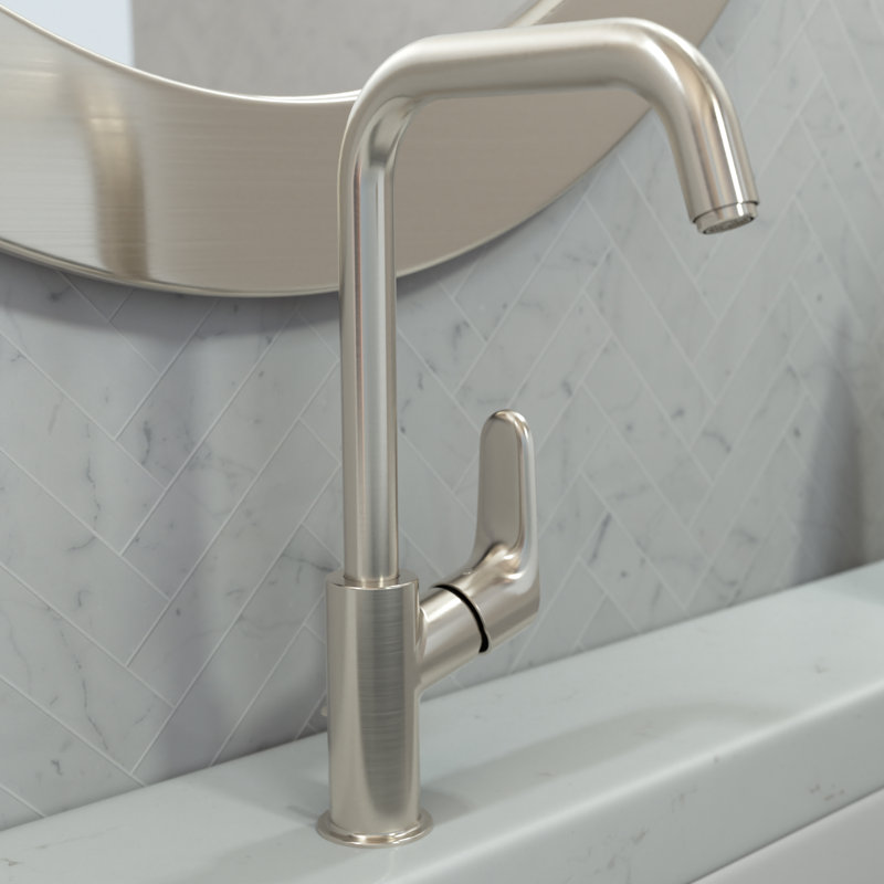 Robinet pour salle de bain standard à un trou Focus, Nickel brossé