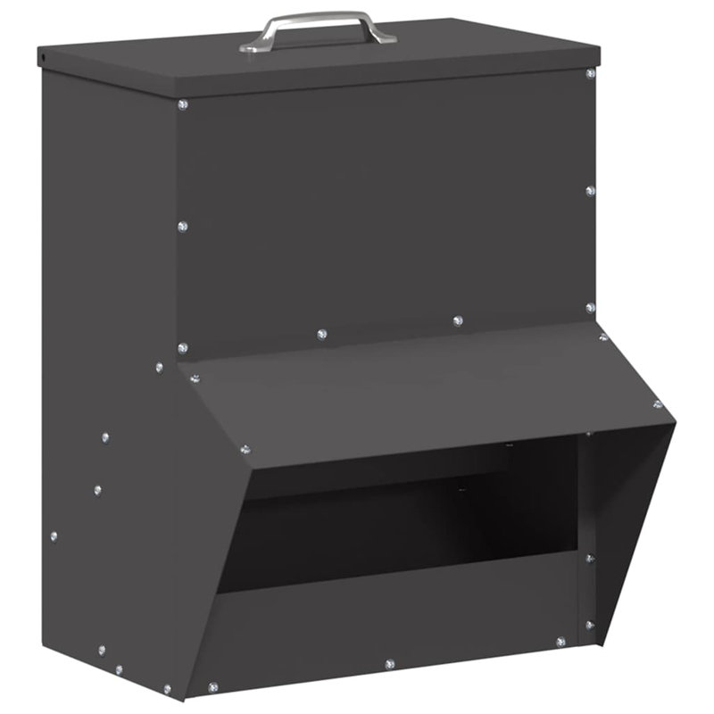 Cold-Rolled Steel Feeder, Black, 43.5cm H x 35cm W x 20.5cm D