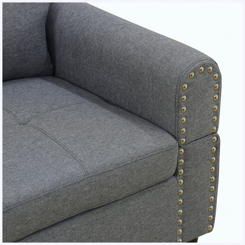 L shape Sectional Sofa Chair with cup holder - Dark Gray-Left
