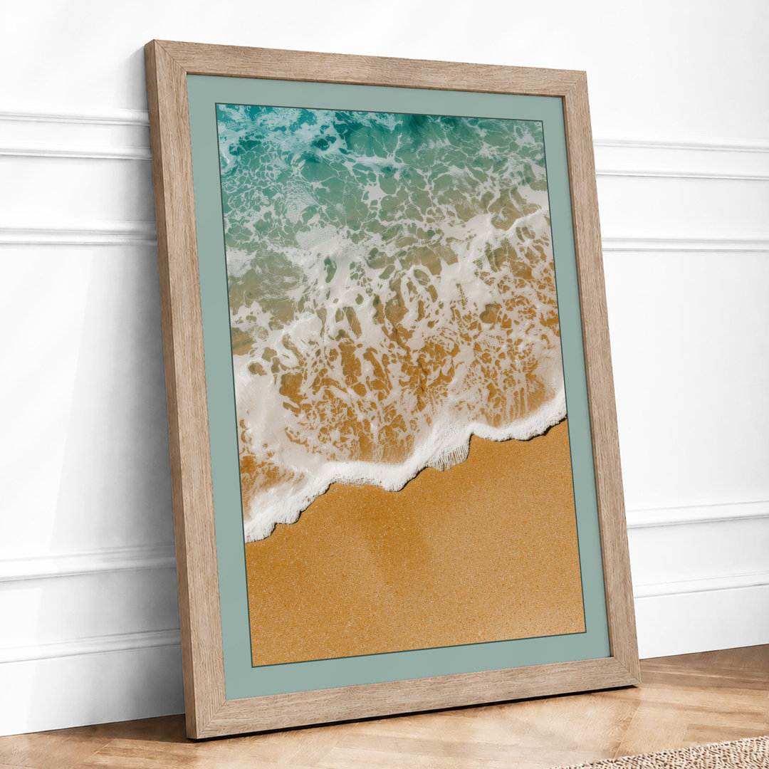 Turquoise Shoreline Coastal - Framed Print