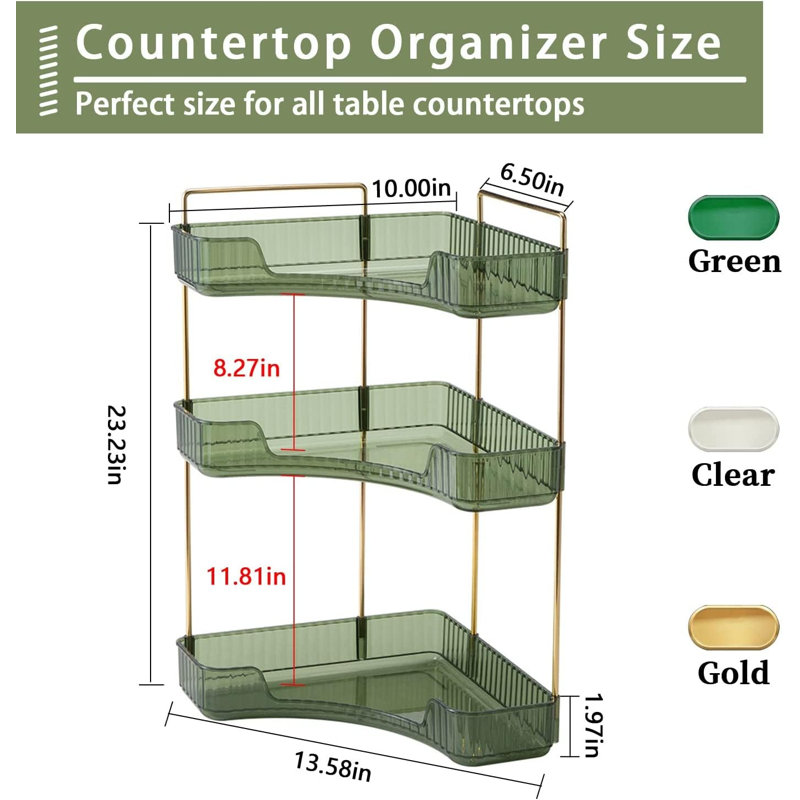 Bellay Acrylic Makeup Organiser, Green