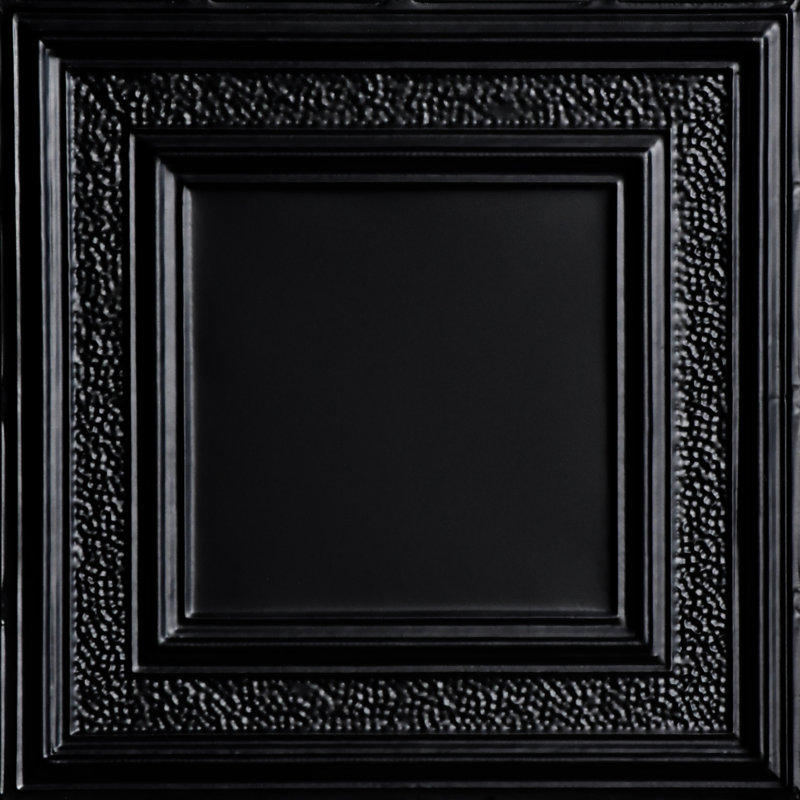 Carreau de plafond en fer-blanc clouté 2 pi x 2 pi County Cork, Noir