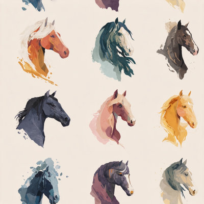 Papier peint double cheval