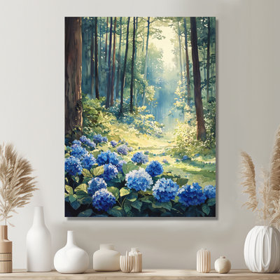 Hydrangeas In The Shade Of The Trees - Hydrangea Print On Metal